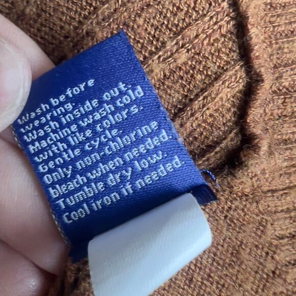 Apt. 9 Womens Sz XXL burnt orange ribbed asymmetrical long sleeve top fall #3108 - Picture 8 of 8